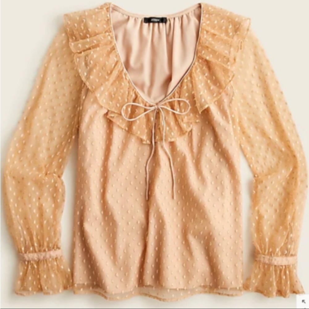 J. Crew Ruffle V-neck Top